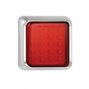 LED Autolamps 100 Series 12/24V Square LED Rear Fog Light | 100mm | Fly Lead | Chrome - [100CFME]