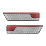 LED Autolamps 355 Series 12/24V LED Rear Combination Light (Dyn. Indicator) | 356mm | Fly Lead | Chrome | Left/Right | S/T/I (Dyn.) w/ Reverse | Pack of 2 - [355ARWM-2]