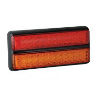 LED Autolamps 200 Series Double 12/24V Slim-line LED Rear Combination Light | 200mm | Black | S/T/I - [200BARME]