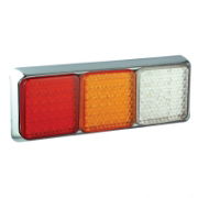 LED Autolamps 125 Series Triple 12/24V LED Rear Combination Light | 435mm | Chrome | Left/Right | S/T/I w/ Reverse - [125CRAWME]