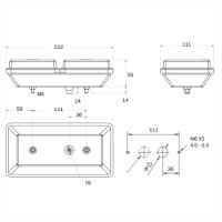 Rubbolite M313 Series LED Rear Combination Light | LH/RH | S/T, DI (Bulb) & Rev. (Bulb) | Cable Entry | 24V - [313LED/02/04]