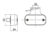 Vignal FE94 Series Rear Marker Light w/ Reflex & Bracket | Cable Entry [194270]