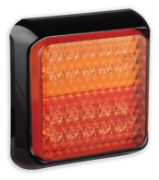 LED Autolamps 80 Series 12/24V Square LED S/T/I Light | 80mm | Fly Lead | Black - [80BSTIME]