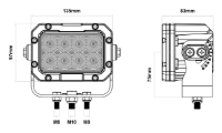 DBG 8-LED Square Work Light | Flood Beam | 6400lm | DT Conn. | Pack of 1 - [711.045]