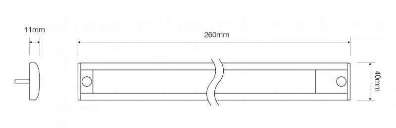 LED Autolamps 40 Series 24V LED Interior Strip Light | 260mm | 280lm | Grey | Switched - [40260G-24]