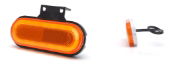 WAS W198 LED Side (Amber) Marker Light (Reflex) w/ Bracket | 124mm | Fly Lead - [1399]