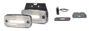 WAS W157 LED Front (White) Marker Light (Reflex) w/ Bracket | 115mm | Fly Lead - [1136]