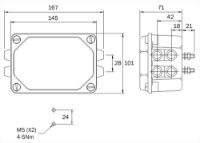 Rubbolite M111 Truck/Trailer Junction Box | Double Height | 14x 4-Way Terminal Block | IP54 | Pack of 1 - [111/07/03]