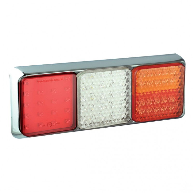 LED Autolamps 100 Series Triple 12/24V Square LED Rear Combination Light | 352mm - [100CSTIWFMRE]