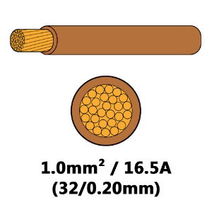 DBG 16.5A (1mm²) BROWN Single Core Thin Wall Automotive Cable | 100m - [540.4102HT/100N]