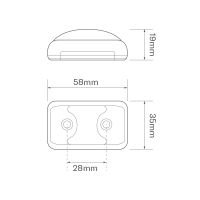 LED Autolamps 35 Series LED Rear Marker Light w/ Chrome Bezel | Fly Lead [35CRME]