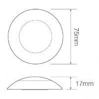 LED Autolamps 75CLG (75mm) GREEN 4-LED Round Interior Light with CHROME Bezel 12V