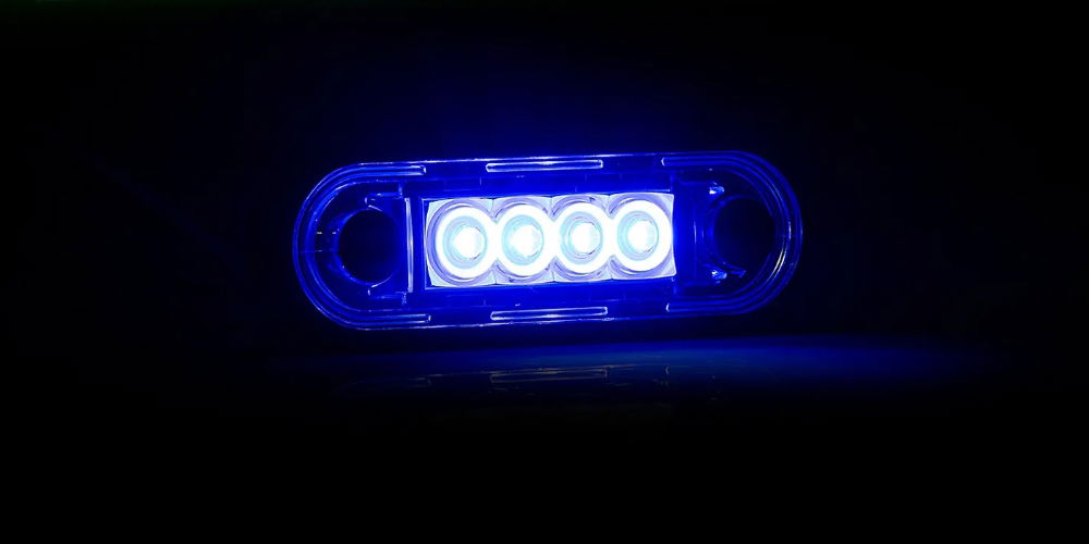 DBG 4-LED Marker Light | Other (Blue) | 84mm | Fly Lead | 12/24V - [386.073N]