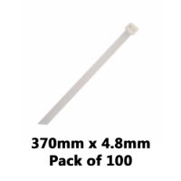 DBG 460.8114/100W WHITE 370x4.8mm Nylon Cable Ties - Pack of 100