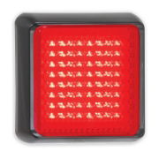 LED Autolamps 125 Series 12/24V Square LED Stop/Tail Light | 125mm | Fly Lead | Black - [125RME]