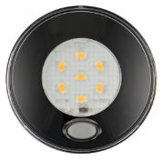 LED Autolamps 79BWR24 (79mm) WHITE 7-LED Round Interior Light with SWITCH BLACK Bezel 82lm 24V