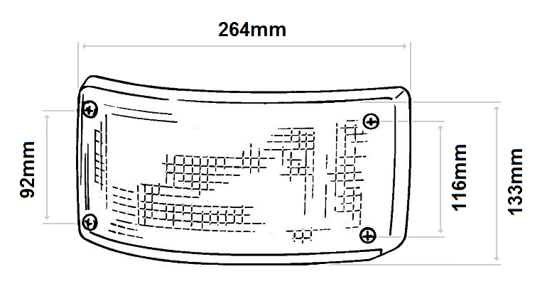 DBG 264mm Rear Fog Lamp | Cable Entry | 12/24V [300.185]