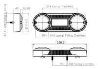 LITE-wire/Perei 110 Series LED LEFT 328mm Rear Combination Lamp | S/T/I/R/F | Fly Lead - [PL.110.S.08]