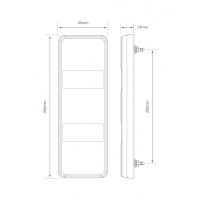 LED Autolamps 250 Series 12/24V LED Rear Combination Light w/ Reflex | 250mm | S/T/I w/ Reverse - [250WARM] - Line Drawing