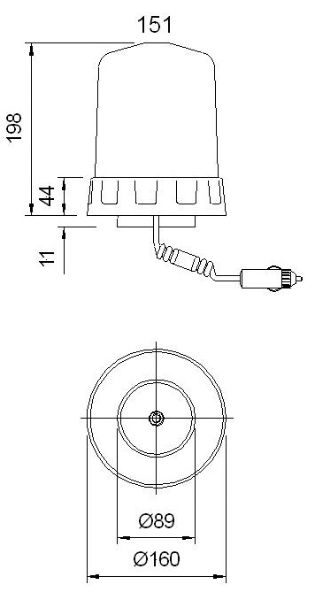 Signal-Stat M151 Series ROTATOR R65 Amber Magnetic Beacon [151/03/00]