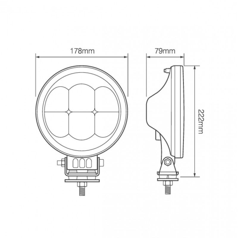 LED Autolamps 7" Round LED Driving Lamp