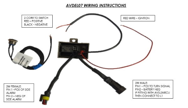AVD AVDEL07 LEFT Turn Alarm Mute Switch