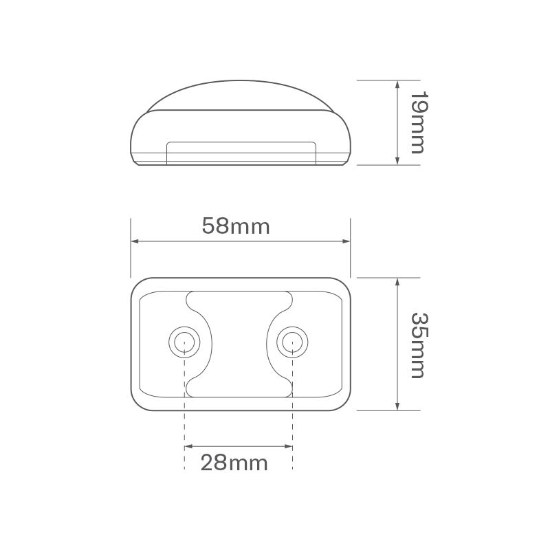 LED Autolamps 35 Series LED Front Marker Light w/ Black Bezel | Fly Lead [35WME]