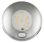 LED Autolamps 79CWR12 (79mm) WHITE 6-LED Round Interior Light with SWITCH CHROME Bezel 70lm 12V