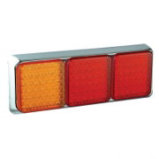 LED Autolamps 80 Series Triple 12/24V Square LED Rear Combination Light | 278mm - [80CARRME]