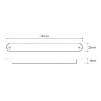 LED Autolamps 235 Series 24V Slim-line LED S/T/I Light | 237mm | Black | Fly Lead - [235BSTI24] - Line Drawing