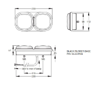 ECCO/Britax L12.05.LDV DOUBLE 112mm Square LED Combination Lamp [Fly Lead]