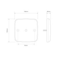 LED Autolamps 98 Series 12V Square LED Rear Combination Light w/ Reflex | 100mm | S/T/I | Pack of 2 - [98BAR2] - Line Drawing