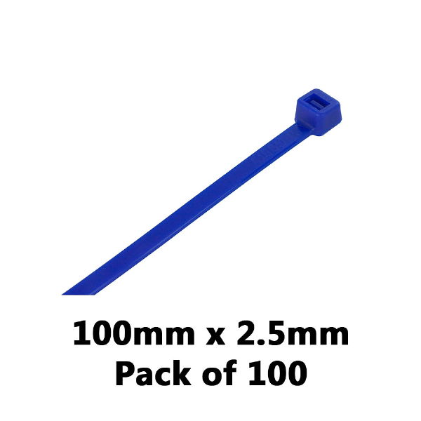 DBG 460.8104/100U BLUE 100x2.5mm Nylon Cable Ties - Pack of 100