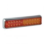 LED Autolamps 200 Series 12/24V Slim-line LED S/T/I Light | 200mm | Chrome | Fly Lead - [200CSTIME]