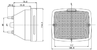 LITE-wire/Perei 1200 Series LED 137mm Square Reverse Lamp | 6.3mm Tab | 24V - [RV1200LED-24V]