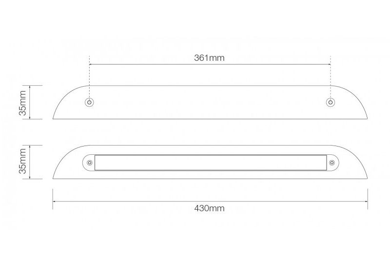 LED Autolamps 380ELCB 430mm CHROME HOUSING for 380 Series Awning/Scene Lights