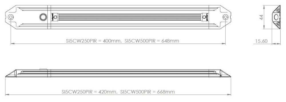 Labcraft SI5CW500PIR/2 Nebula (668mm) 24-LED Strip Light with PIR Sensor 640lm 24V