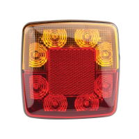 LED Autolamps 98 Series 12V Square LED Rear Combination Light w/ Reflex | 100mm | S/T/I | Pack of 2 - [98BAR2] - 3