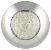 LED Autolamps 7530C (75mm) WHITE 30-LED Round Interior Light CHROME Bezel 90lm 24V