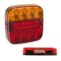 LED Autolamps 99 Series 12V Square LED Rear Combination Light w/ Reflex | 107mm | Number Plate - [99ARL]