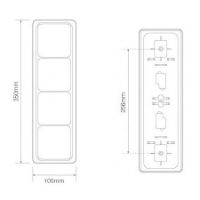 LED Autolamps 80 Series Quad 12/24V Square LED Rear Combination Light | 350mm - [80BFARRME] - Line Drawing