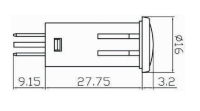 Push-Fit Warning Lights | Ø12.5mm Hole | Blue | 24V | Spade Terminal - [210.066]