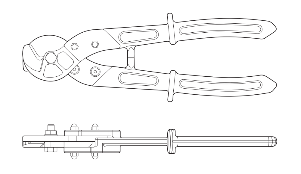 DBG 800.145C Heavy Duty Cable Cutters up to 95mm² Cable - LD1