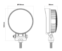 DBG 8-LED Round Work Light | Flood Beam | 1920lm | Fly Lead | Pack of 1 - [711.031]