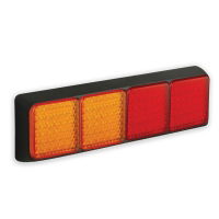 LED Autolamps 100 Series Quad 12/24V Square LED Rear Combination Light | 430mm - [100BAARRME]