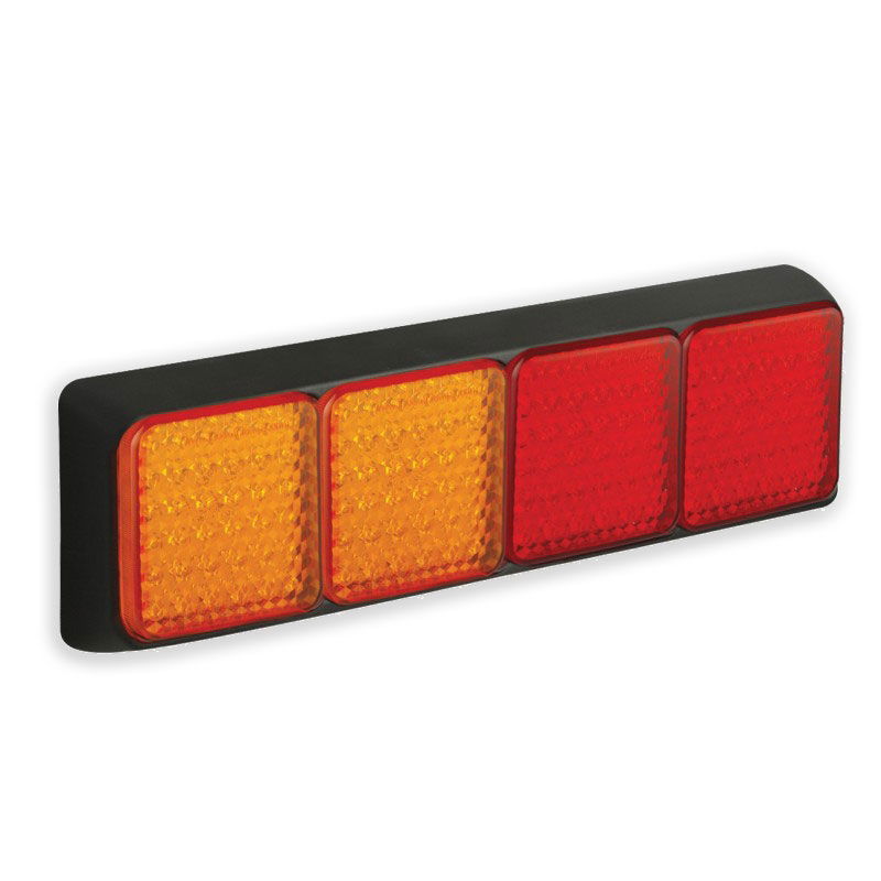 LED Autolamps 100 Series Quad 12/24V Square LED Rear Combination Light | 430mm - [100BAARRME]