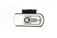 WAS W240 LED Front (White) Marker Light (Reflex) w/ Bracket | 134mm | Fly Lead | WAS LOGO - [1600]