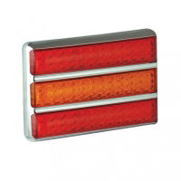 LED Autolamps 200 Series Triple 12/24V Slim-line LED Rear Combination Light | 200mm | Chrome | S/T/I - [200CARRME]