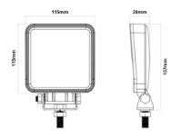 DBG Graphene 16-LED Square Work Light | Flood Beam | 1370lm | Fly Lead | Pack of 1 - [711.041]