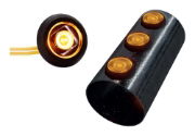 DBG 1-LED Marker Light | 32mm | Amber | Fly Lead | 12/24V - [386.074Z]